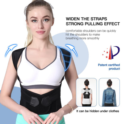 Adjustable Unisex Back Support Brace for Posture Alignment