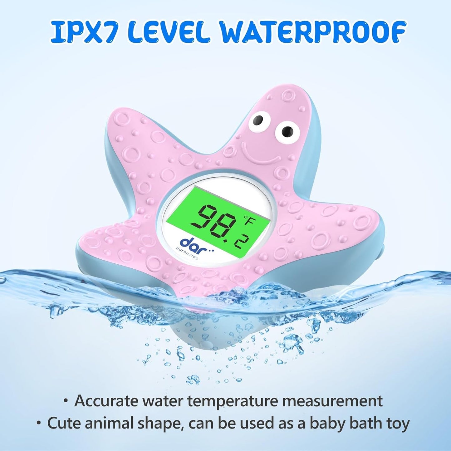 Digital Baby Bath Thermometer with 3 Color Display and Temperature Alert