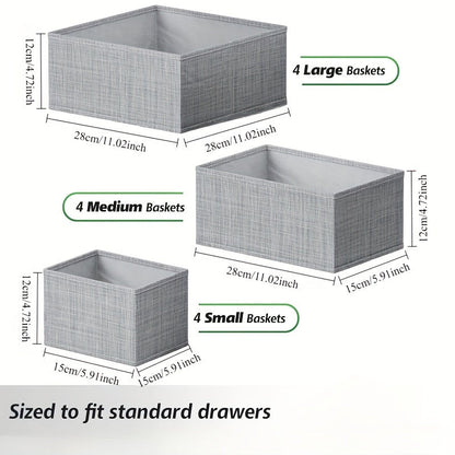 12-Piece Folding Organizer Set for Baby and Kids Clothing – Lightweight and Hygienic, Perfect for Drawers