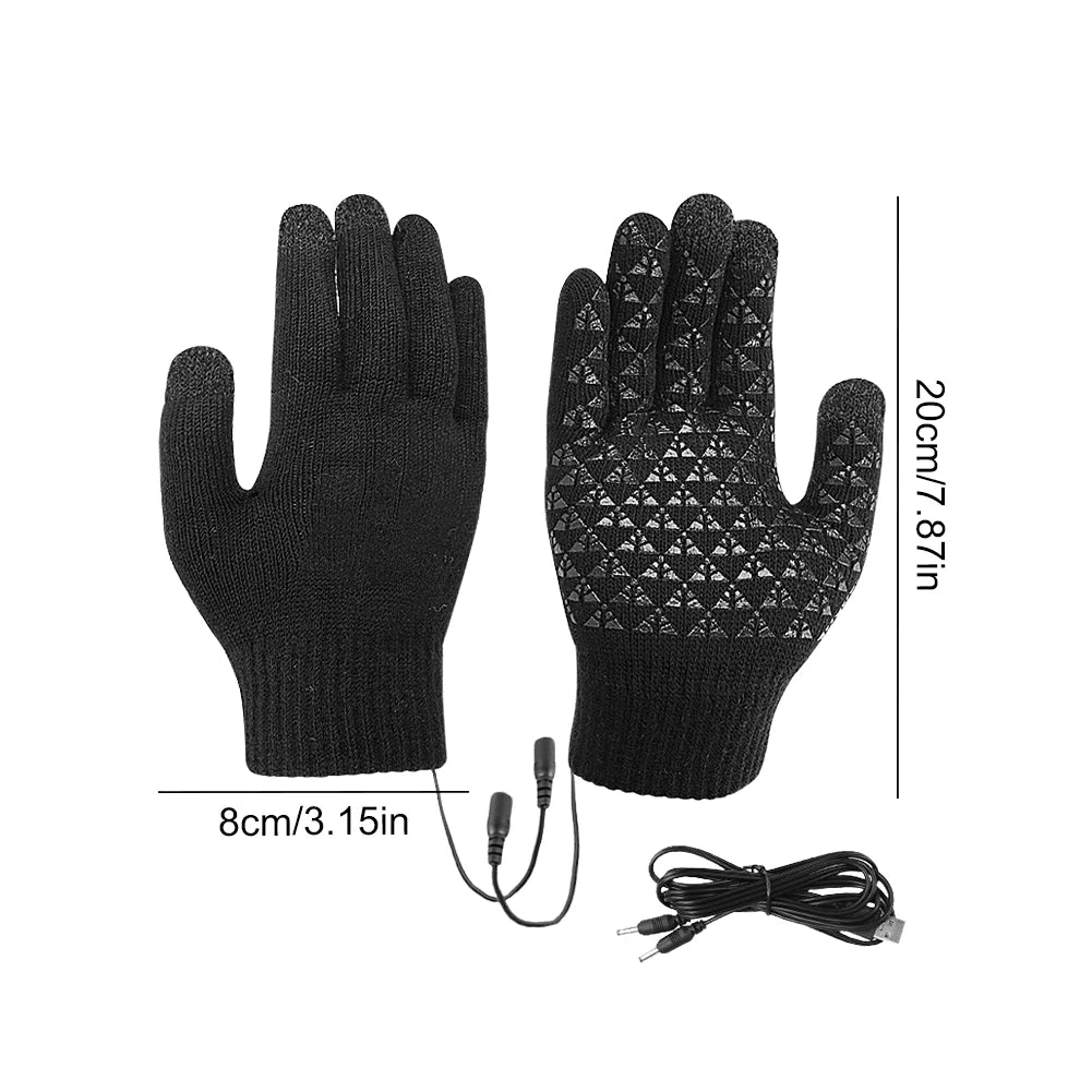 Heated Gloves with USB Rechargeable Feature | Touchscreen Compatible & Non-Slip | Thermal Winter Gloves for Cycling & Outdoor Use