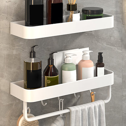 Modern Bathroom Accessories Set - White 2-Piece Shelf and Hardware