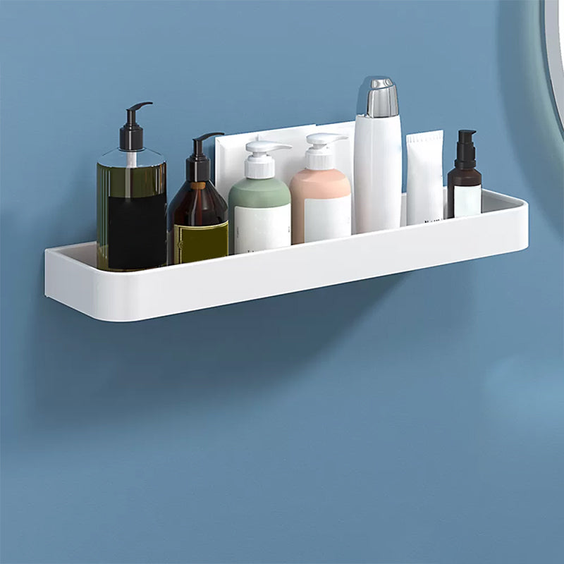 Modern Bathroom Accessories Set - White 2-Piece Shelf and Hardware
