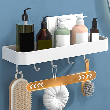 Modern Bathroom Accessories Set - White 2-Piece Shelf and Hardware