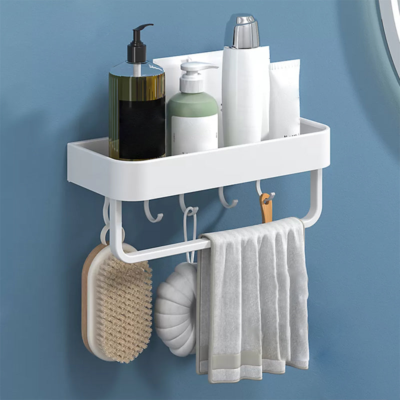 Modern Bathroom Accessories Set - White 2-Piece Shelf and Hardware