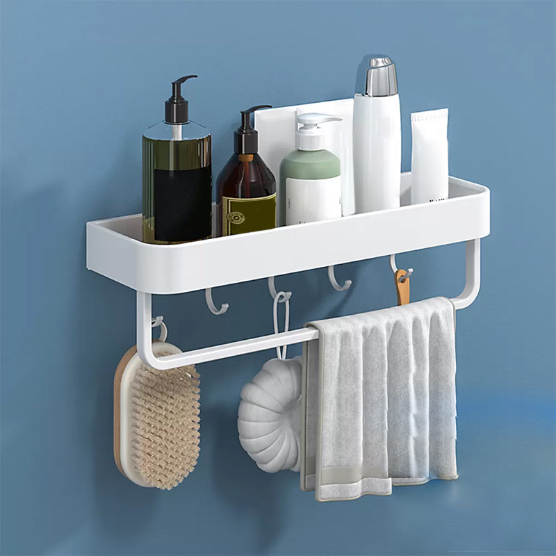Modern Bathroom Accessories Set - White 2-Piece Shelf and Hardware