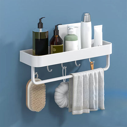 Modern Bathroom Accessories Set - White 2-Piece Shelf and Hardware