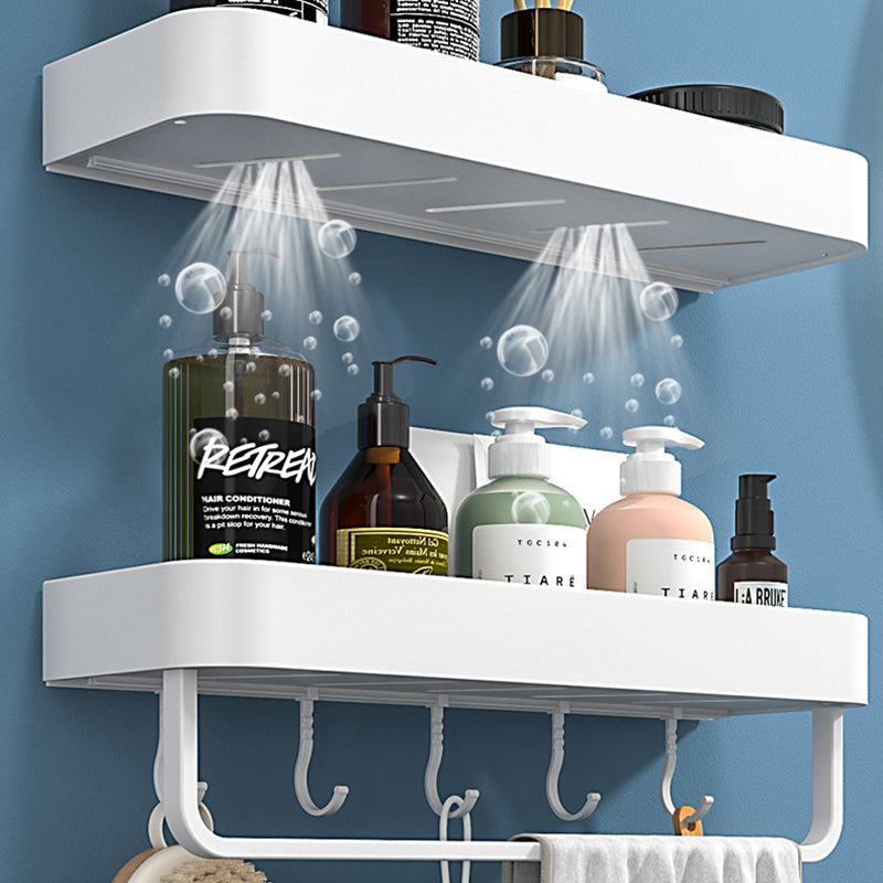 Modern Bathroom Accessories Set - White 2-Piece Shelf and Hardware