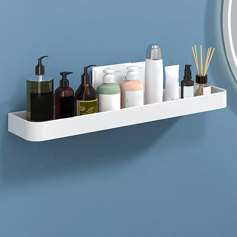 Modern Bathroom Accessories Set - White 2-Piece Shelf and Hardware