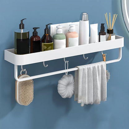 Modern Bathroom Accessories Set - White 2-Piece Shelf and Hardware