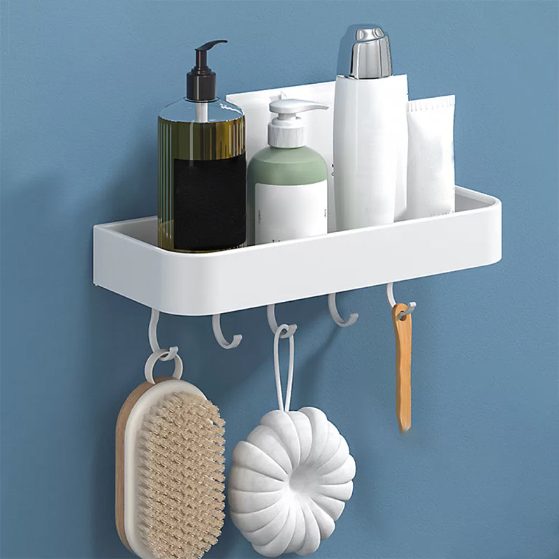 Modern Bathroom Accessories Set - White 2-Piece Shelf and Hardware