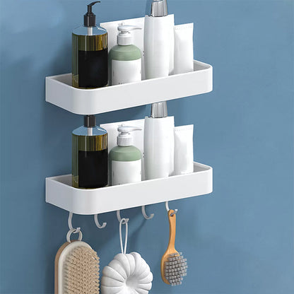 Modern Bathroom Accessories Set - White 2-Piece Shelf and Hardware