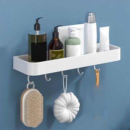 Modern Bathroom Accessories Set - White 2-Piece Shelf and Hardware