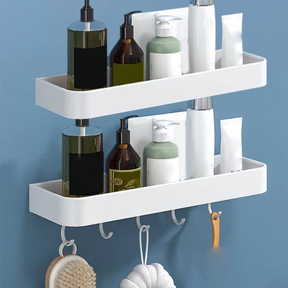 Modern Bathroom Accessories Set - White 2-Piece Shelf and Hardware