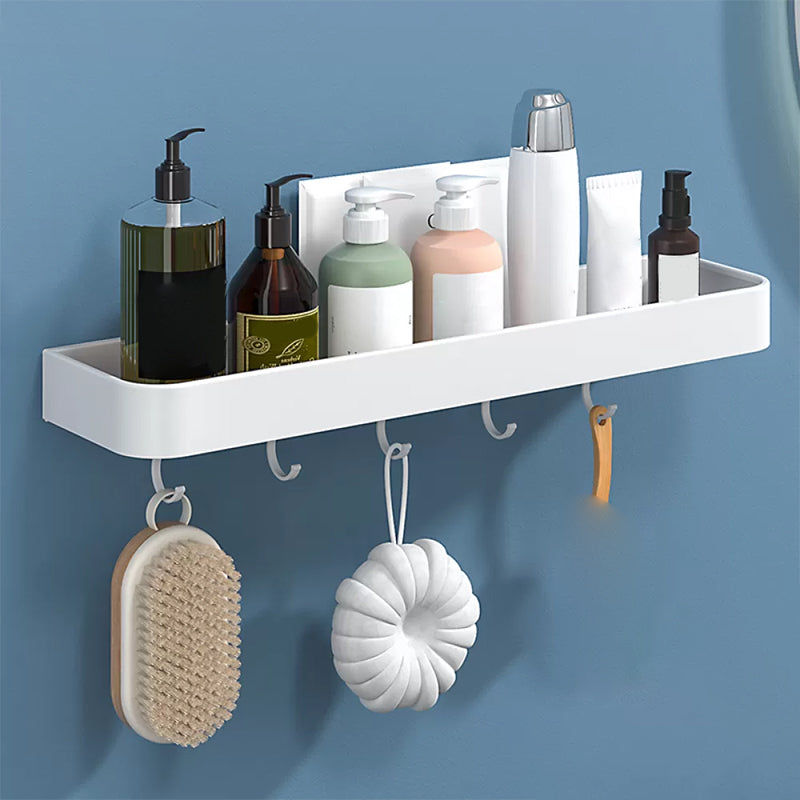 Modern Bathroom Accessories Set - White 2-Piece Shelf and Hardware