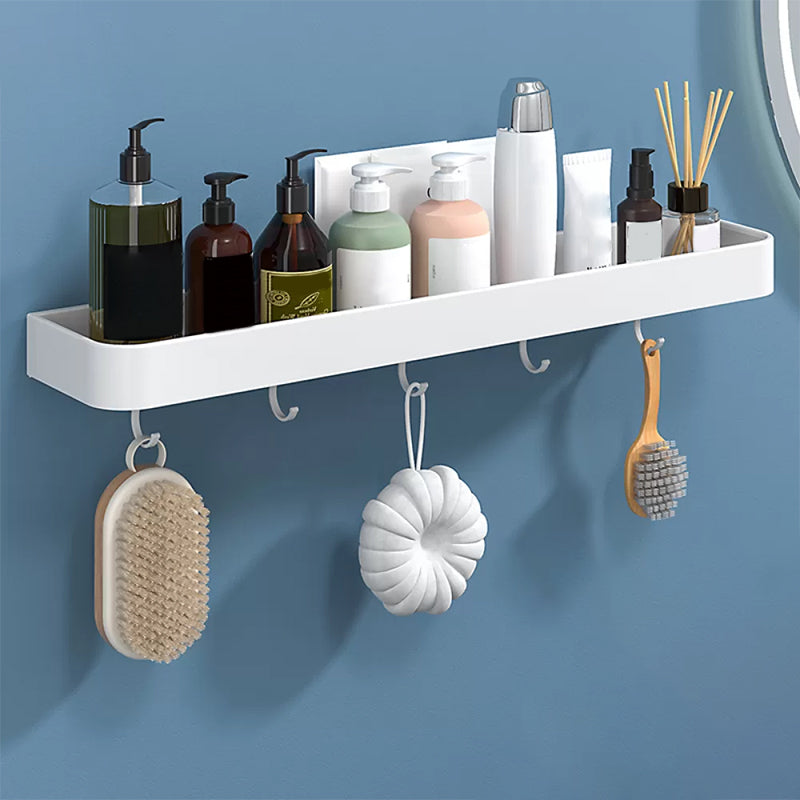 Modern Bathroom Accessories Set - White 2-Piece Shelf and Hardware