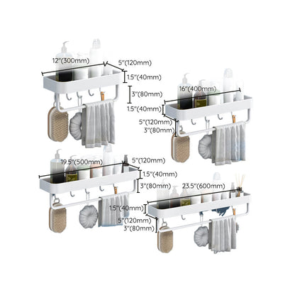 Modern Bathroom Accessories Set - White 2-Piece Shelf and Hardware