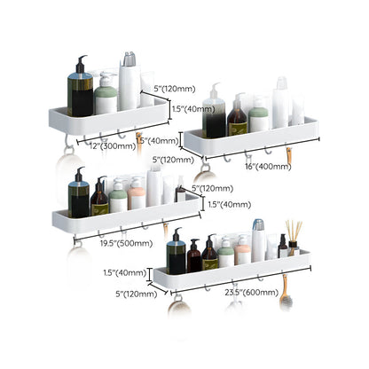 Modern Bathroom Accessories Set - White 2-Piece Shelf and Hardware