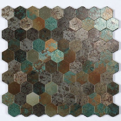 Hexagon Peel and Stick Metal Mosaic Tiles for Modern Decor