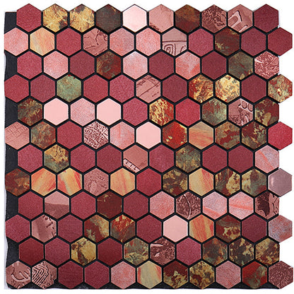 Hexagon Peel and Stick Metal Mosaic Tiles for Modern Decor