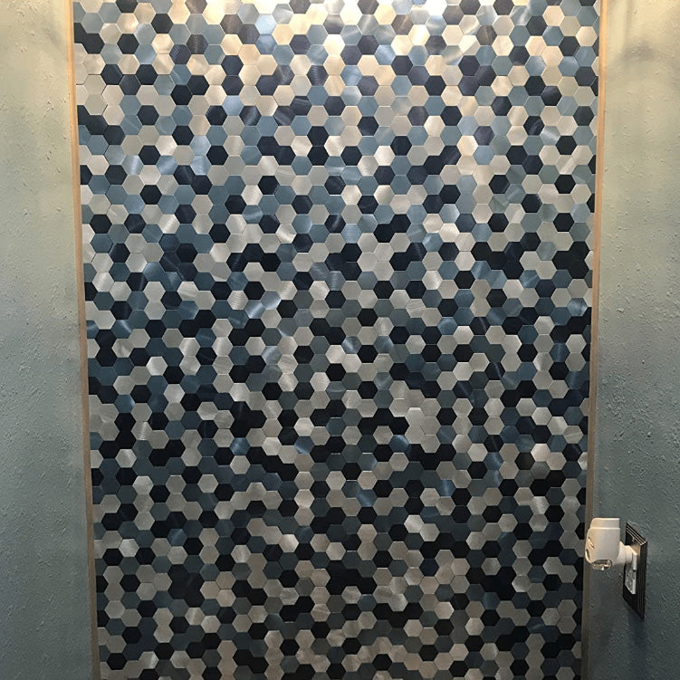 Hexagon Peel and Stick Metal Mosaic Tiles for Modern Decor