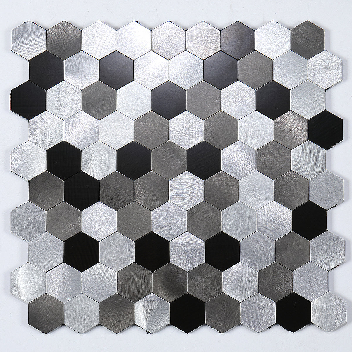 Hexagon Peel and Stick Metal Mosaic Tiles for Modern Decor