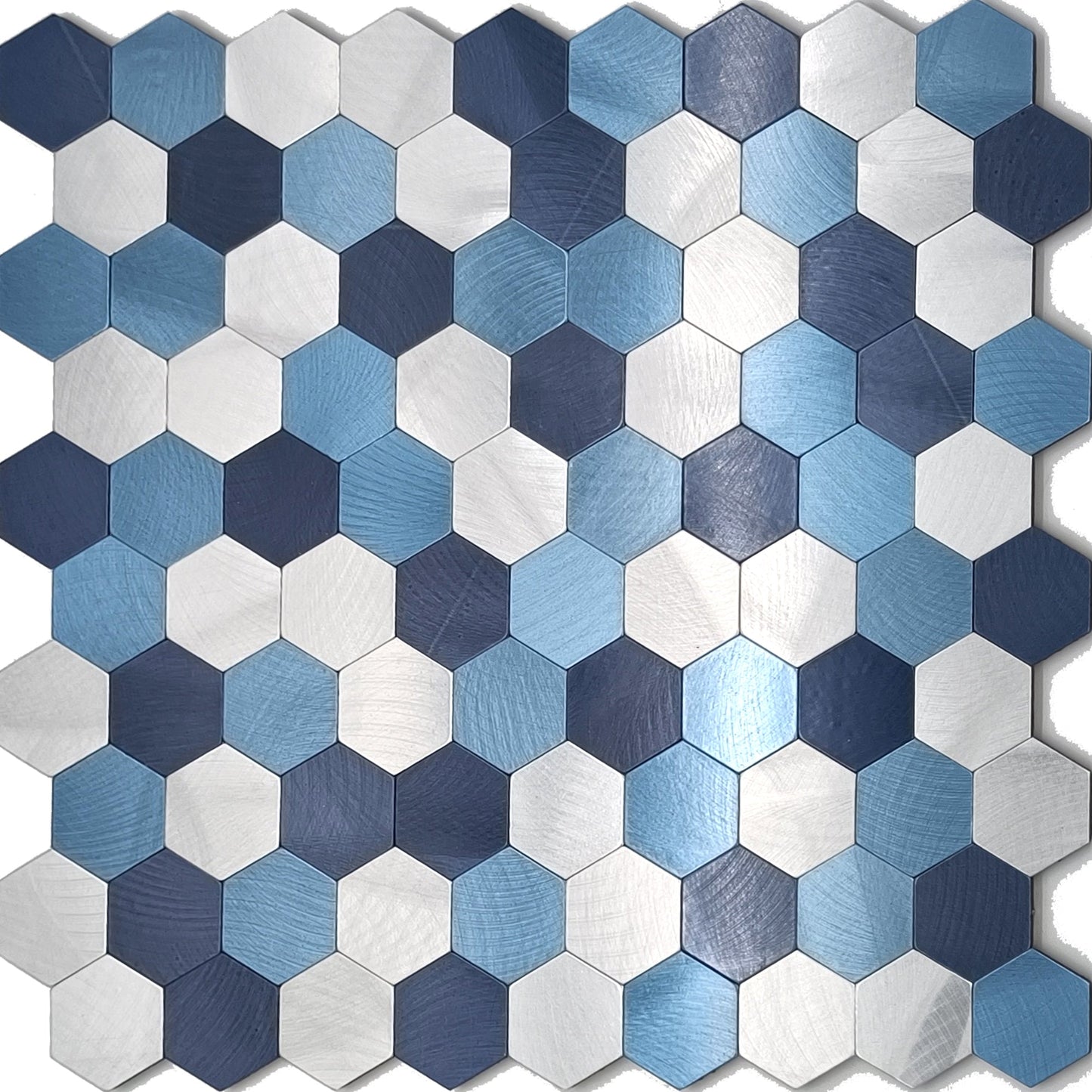 Hexagon Peel and Stick Metal Mosaic Tiles for Modern Decor