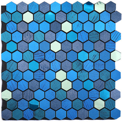Hexagon Peel and Stick Metal Mosaic Tiles for Modern Decor
