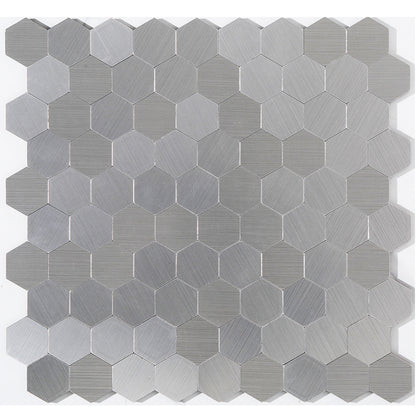 Hexagon Peel and Stick Metal Mosaic Tiles for Modern Decor