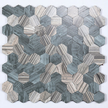 Hexagon Peel and Stick Metal Mosaic Tiles for Modern Decor