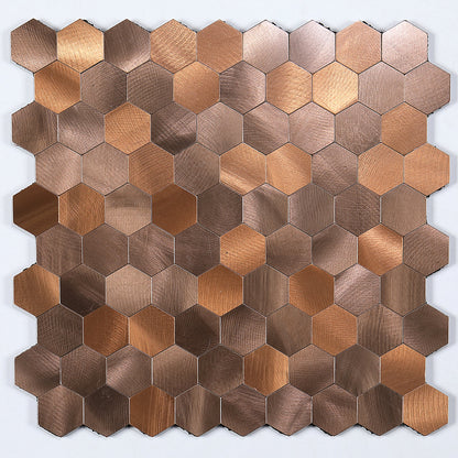 Hexagon Peel and Stick Metal Mosaic Tiles for Modern Decor