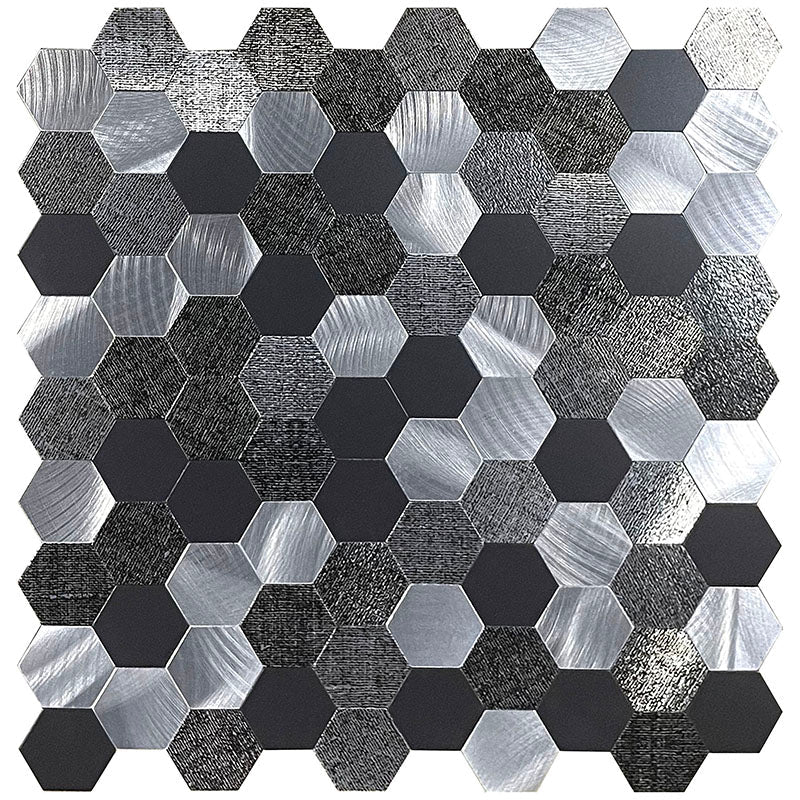 Hexagon Peel and Stick Metal Mosaic Tiles for Modern Decor