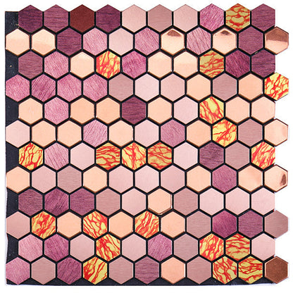 Hexagon Peel and Stick Metal Mosaic Tiles for Modern Decor