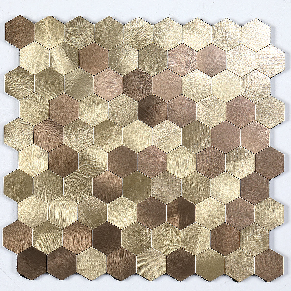 Hexagon Peel and Stick Metal Mosaic Tiles for Modern Decor