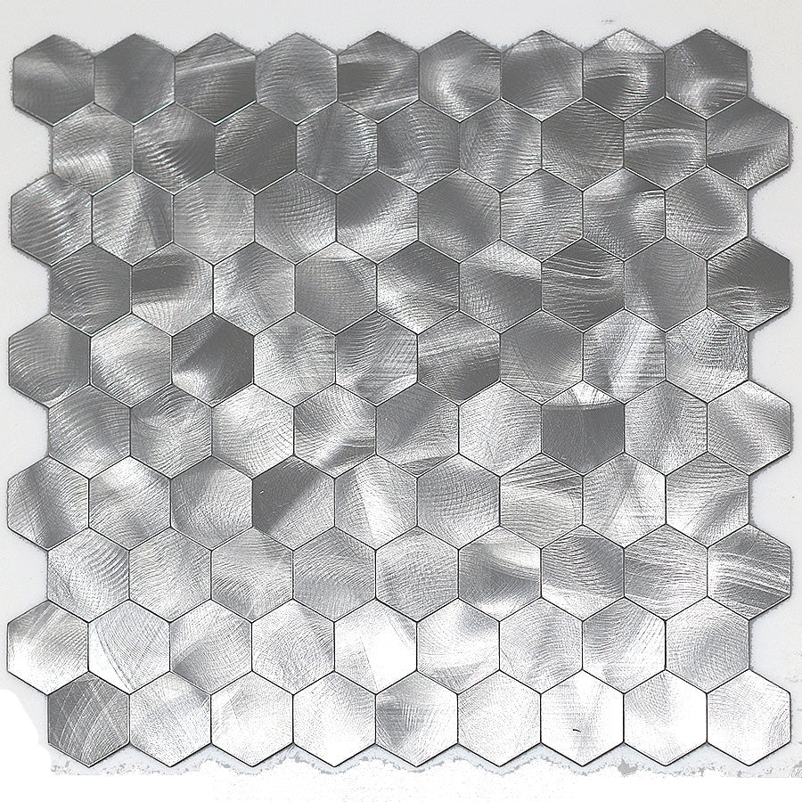 Hexagon Peel and Stick Metal Mosaic Tiles for Modern Decor