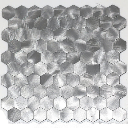 Hexagon Peel and Stick Metal Mosaic Tiles for Modern Decor