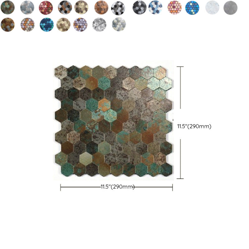 Hexagon Peel and Stick Metal Mosaic Tiles for Modern Decor