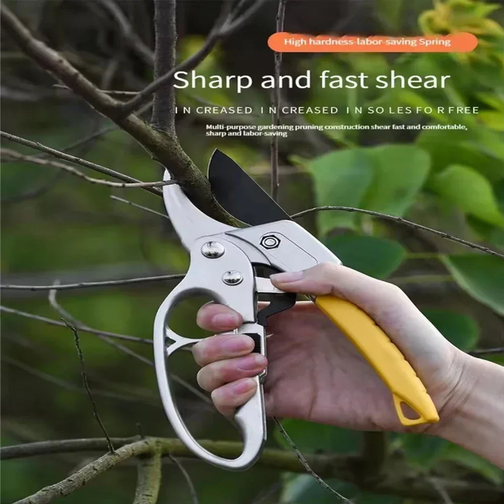 Garden Shears with Titanium-Coated Blade and Ergonomic Steel Handle