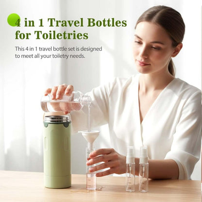 Compact 4-in-1 Travel Toiletry Organizer with 30ML Bottles