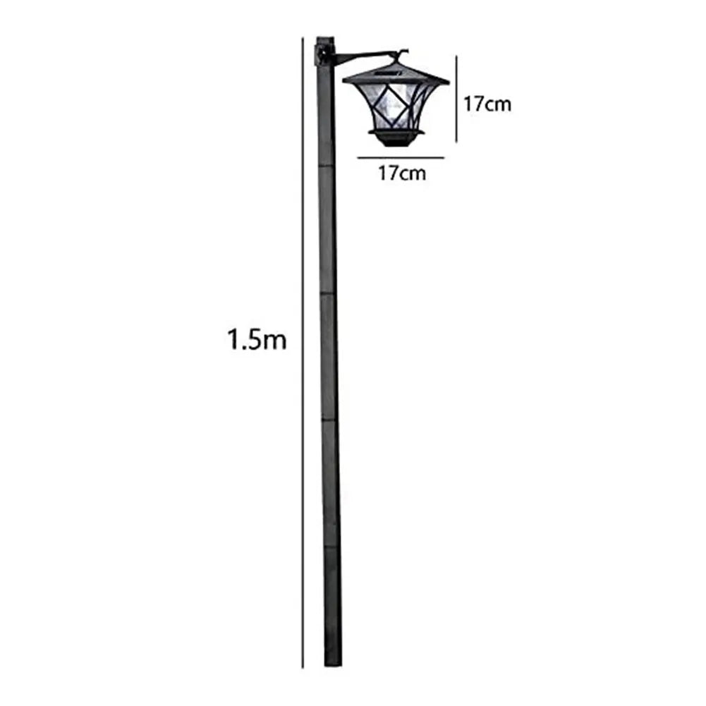 1.5 m Solar Column Lantern | Dual Function Outdoor Light | Vintage Style for Garden, Patio & Driveway