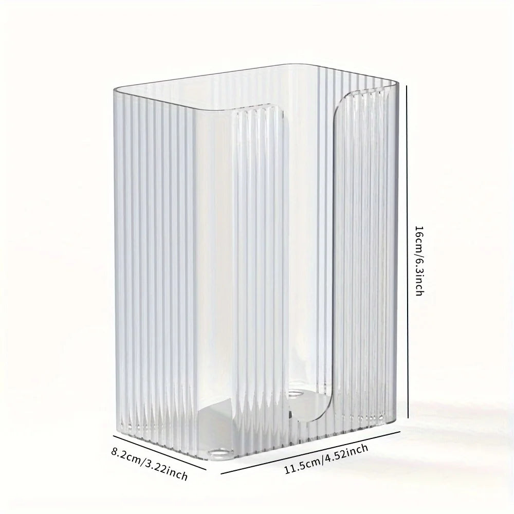 Wall-Mounted Tissue Dispenser Box | Clear Acrylic Handkerchief Holder | Bathroom & Living Area Paper Towel Rack | Functional & Modern