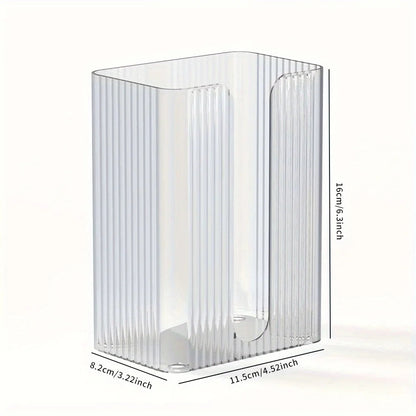 Wall-Mounted Tissue Dispenser Box | Clear Acrylic Handkerchief Holder | Bathroom & Living Area Paper Towel Rack | Functional & Modern