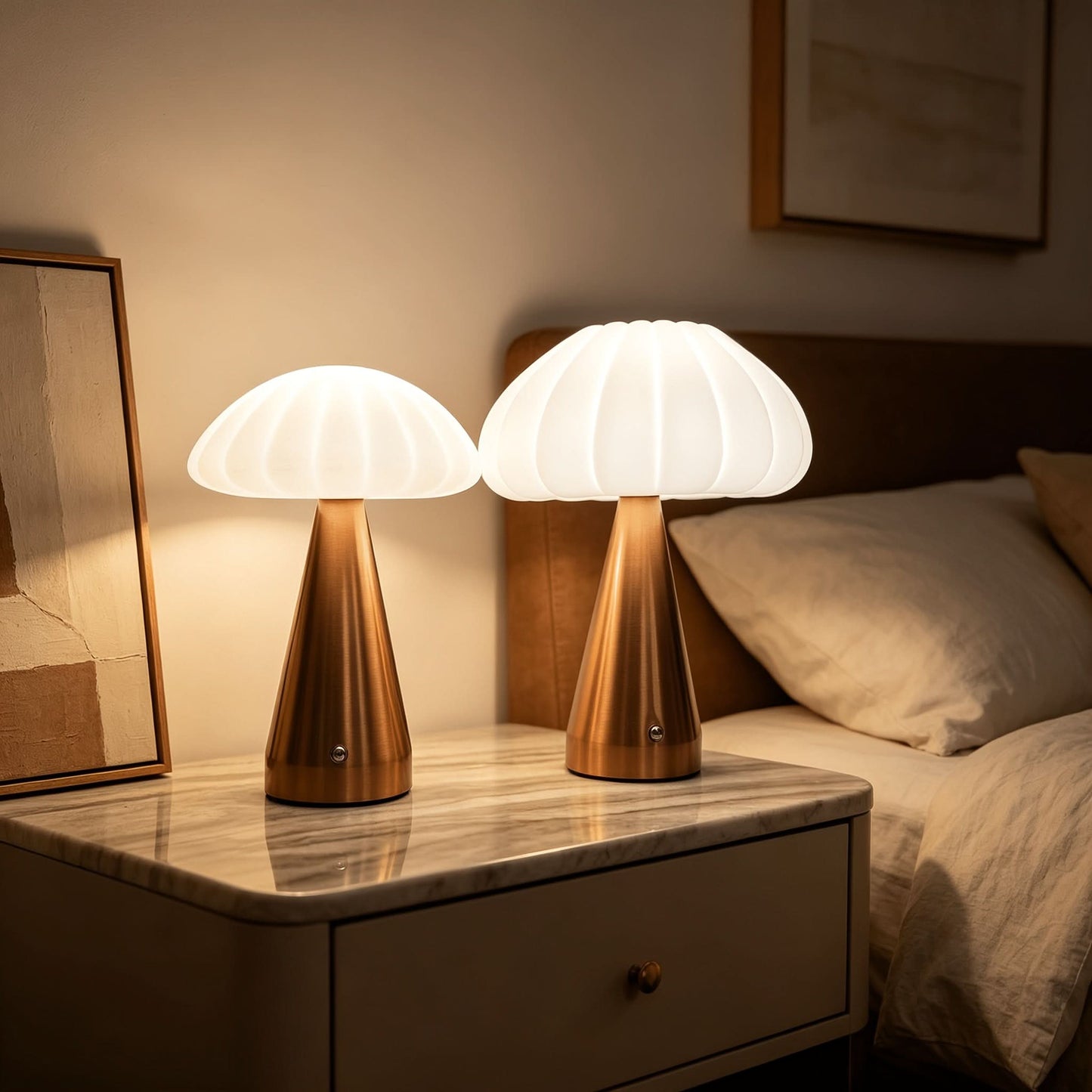 Elegant Night Lighting Table Lamp with Umbrella Design