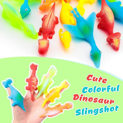 Dino Launchers Set of 5 | Soft TPR Slingshots for Fun Playtime