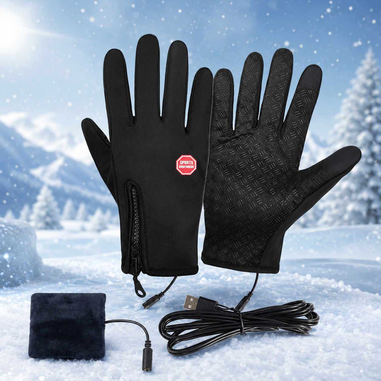 Waterproof Electric Heated Gloves for Winter Outdoor Use with Touchscreen