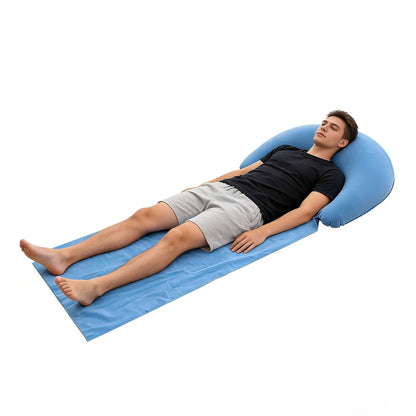 Inflatable Beach Mat with Headrest for Comfortable Relaxation