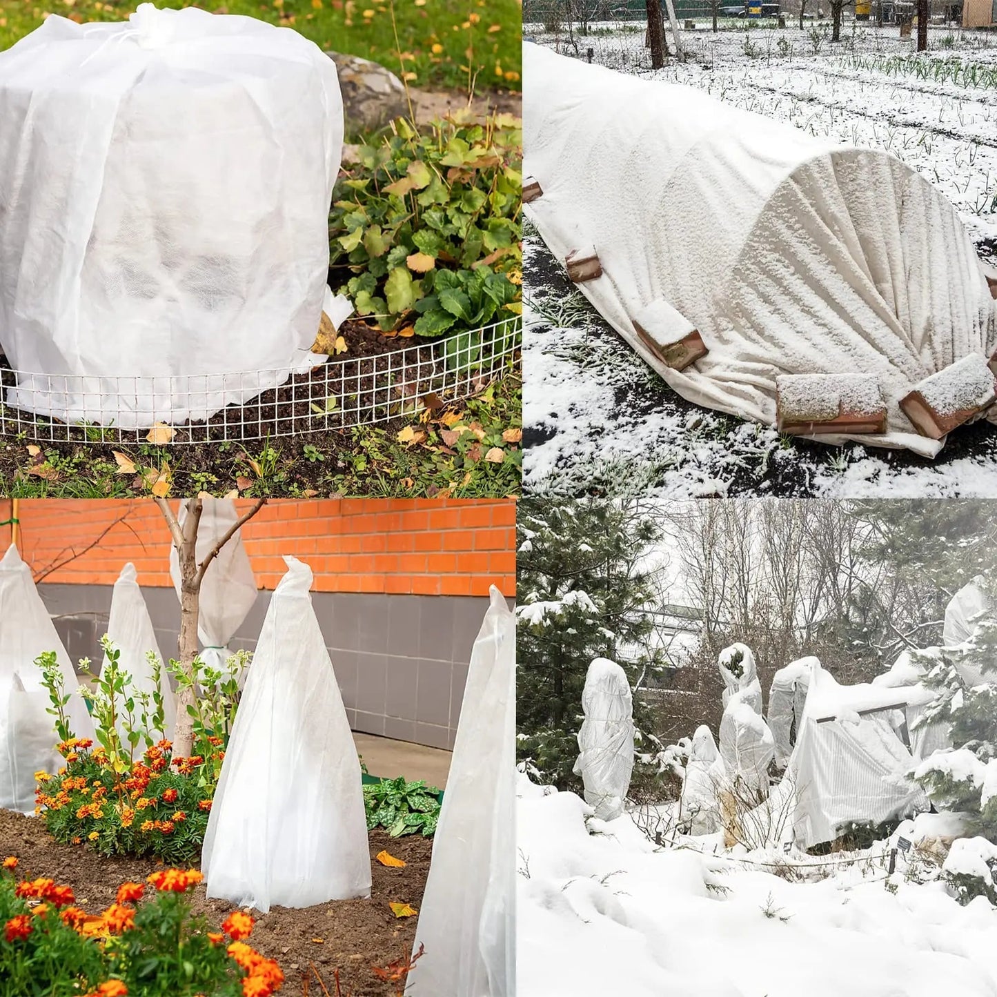 White Plant Protection Fabric - Frost and Insect Barrier, Light-Transmitting