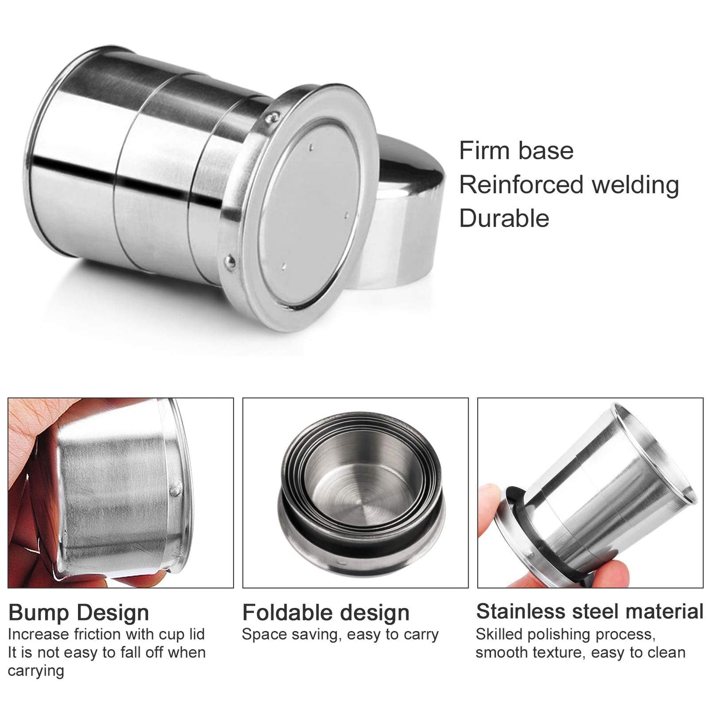 Portable Stainless Steel Collapsible Travel Cup