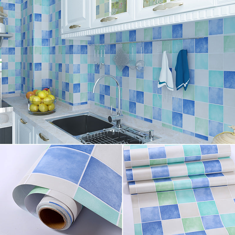 Colorful Waterproof Shower Wallpaper - Mosaic Peel and Stick Tiles