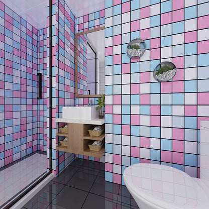 Colorful Waterproof Shower Wallpaper - Mosaic Peel and Stick Tiles