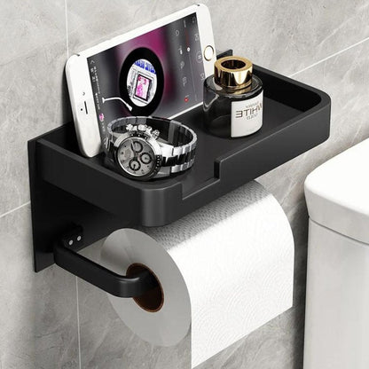 Stylish Wall-Mounted Toilet Paper Dispenser with Shelf